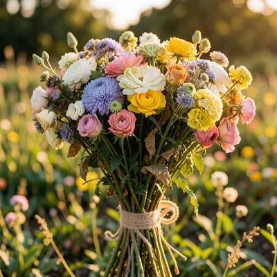 Time-lapse of flower bouquet decomposing, halfway between fresh and dried, golde