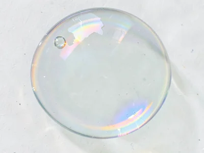 Film thinning before burst showing pale