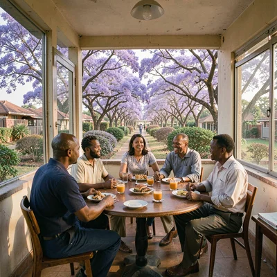 Jacaranda season purple light in suburban Harare, Zimbabwe, Harare Gardens jacar