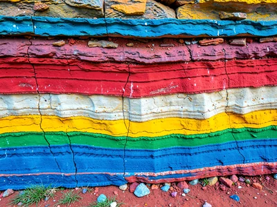Stacked color in geological layers