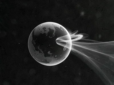 Air flowing around sphere showing separation and wake