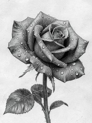 Rose with morning dew drops