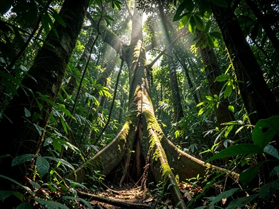 Fallen trunk still visible in gap's light