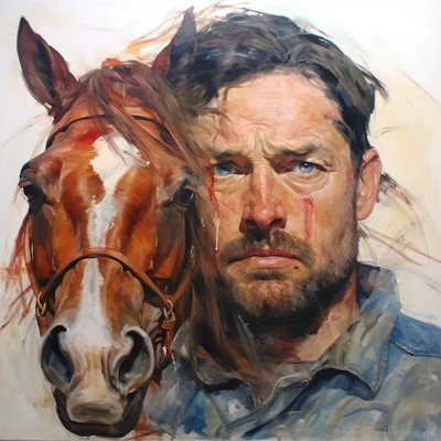 Painting portrait by Jenny Saville. bojak horseman