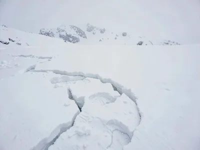 Fresh powder on old crust texture variation