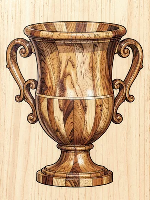 Marquetry classical urn