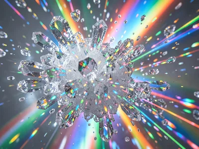 Crystal cluster creating chaotic spectral scatter