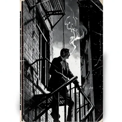 A figure watching from fire escape