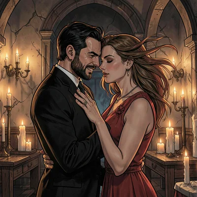 Forbidden love in candlelit chamber