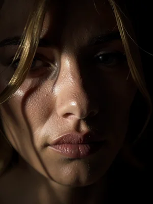 Dramatic beauty close-up