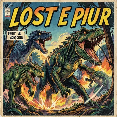 Lost world with prehistoric creatures