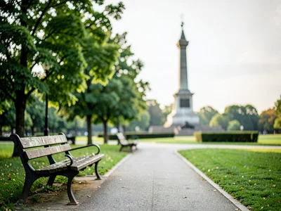 Park from near bench to far monument
