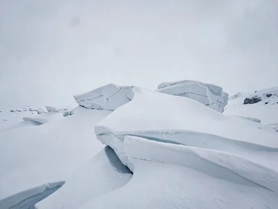 Sastrugi wind sculpted snow forms