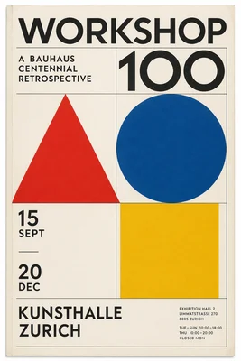 WORKSHOP 100 Bauhaus centennial poster