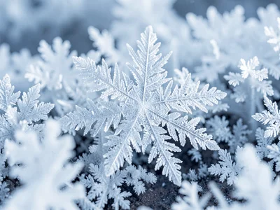 Ice crystal transition from small to large