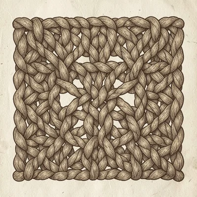 Macrame square knot texture
