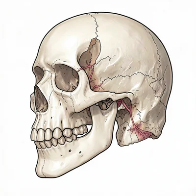 Human skull lateral view anatomy