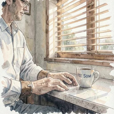 Painterly handout illustration of a Civil Rights-era diner counter, hands restin