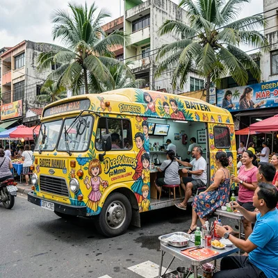 Barber shop jeepney mural