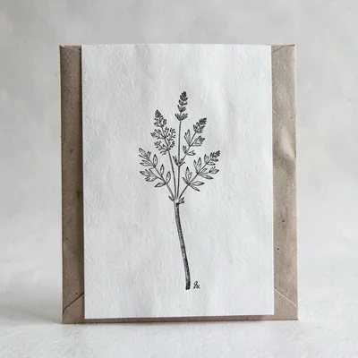 Vertical detail of a single specimen sheet slipped into a paper sleeve