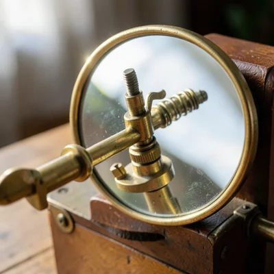 Telegraph key mechanism, brass contacts and spring tension adjustment screw