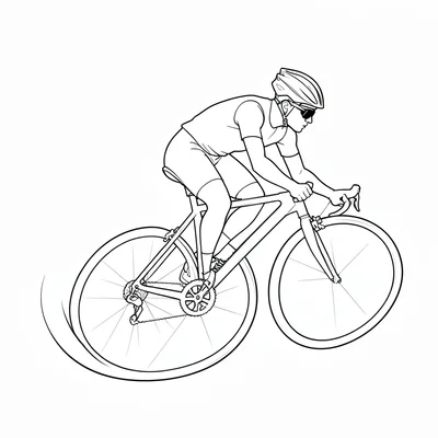 Cyclist turning continuous line