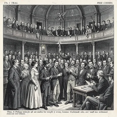 A trial with packed public gallery
