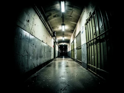 Prison corridor perspective