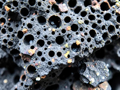 Basalt vesicles creating texture at macro scale