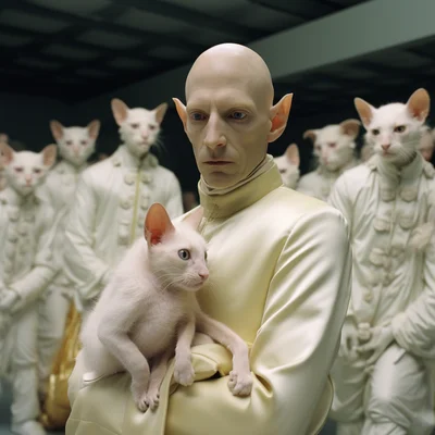 Matthew Barney crestmaster movie still hairless cats