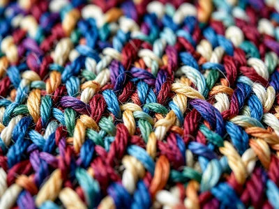 Ikat weave pattern, pre-dyed warp threads creating soft-edged repeating motif, i