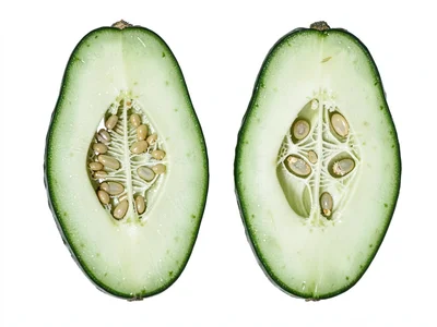 Cucumber Longitudinal Section Seed Center Symmetry