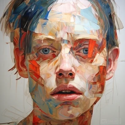 Painting portrait by Jenny Saville. bart simpson