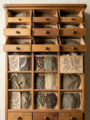 Seed Library Cabinet Multiple Drawers