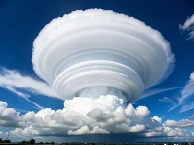Cumulonimbus supercell structure — rotating wall cloud with striations and a low
