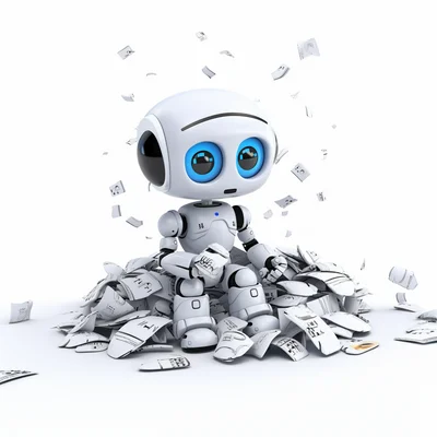 3D plastilina ai chatbot dissasembled on clean white
