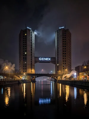 Genex Tower at night