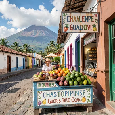 French Caribbean fusion in Guadeloupe, Roadside fruit stand, christophines and g