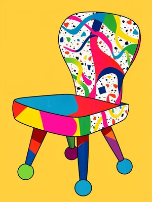 Memphis eighties ball-foot chair