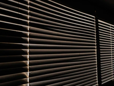 Venetian blind stripes on wall