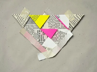 Idea of a bottleneck rendered as repeating cut-paper triangles squeezing into on