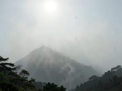 Mountain invisible in smog