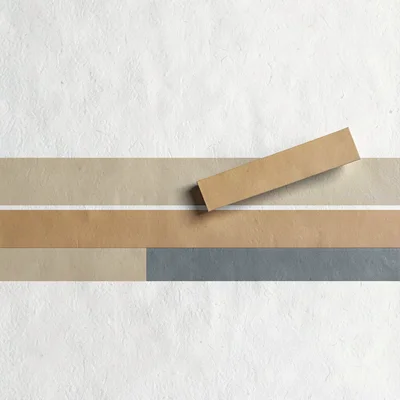 Abstract flat-vector gantt arrangement of stacked horizontal bars in muted ochre