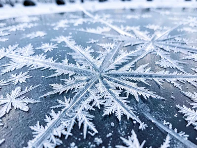 Ice formation on metal surface showing preferential nucleation