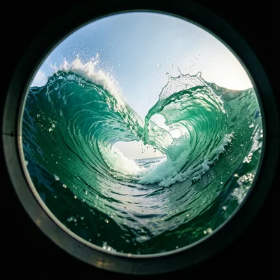 Backwash from shore colliding with incoming wave — two water sheets meeting and 
