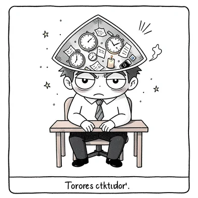 burnout office worker oracle card