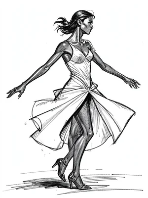 Sculptural silhouette fast walk