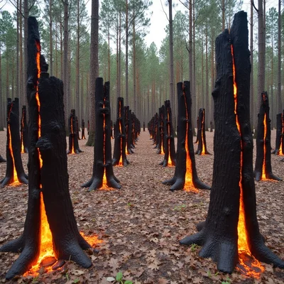Land art photo  by andy goldsworthy  burnt tree t