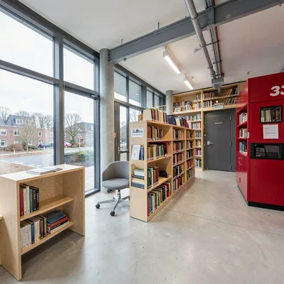 Danish design infrastructure, hygge mechanics, Library reading room with floor t