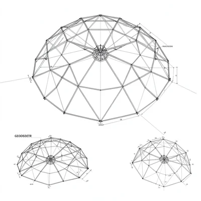 Geodesic dome structural drawing